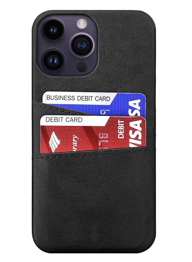 CATANES iPhone 14 Pro Max Case Cover Leather with Card Holder for Men Women Phone Case - Black - Image 4