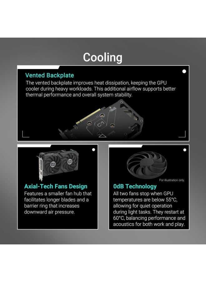 ASUS Dual Radeon™ RX 9060 XT 8GB GDDR6 Graphics Card (PCIe 5.0, HDMI 2.1b, DisplayPort 2.1a, 2.5-Slot Design, Axial-tech Fan Design, 0dB Technology, and More) - Image 3