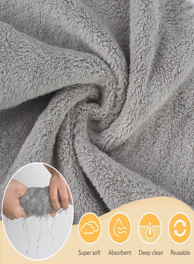 SUNLAND Microfiber Face Cloth Reusable Makeup Remover Facial Cleansing Towel Ultra Soft Face Washcloth 12inchx12inch 12 Pack Grey - Image 5