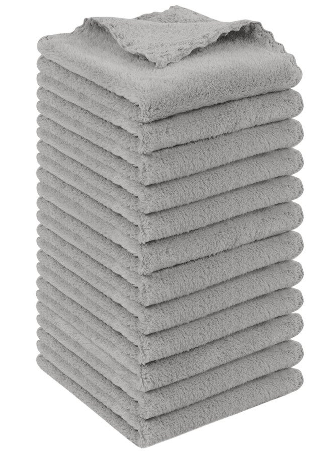 SUNLAND Microfiber Face Cloth Reusable Makeup Remover Facial Cleansing Towel Ultra Soft Face Washcloth 12inchx12inch 12 Pack Grey - Image 1