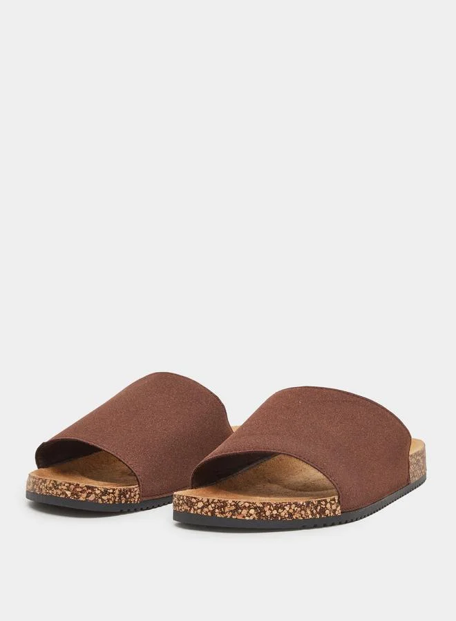 ستايلي Styli Thick Band Flat Sole Slip In Sandals