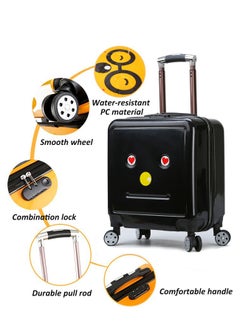 Generic Kids Travel Suitcase Trolley, 20" Carry-on Luggage with Emoji Sticker & Spinner Wheels, Water-resistant PC Kids Luggage Bag for Boys and Girls  - Image 2