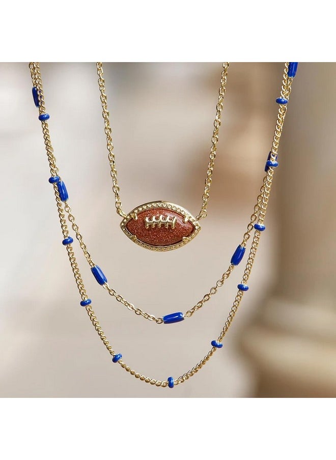Kendra Scott Kendra Scott Football Short Pendant Necklace in Orange Goldstone, 14k Gold-Plated Brass, Fashion Jewelry for Women  - Image 5