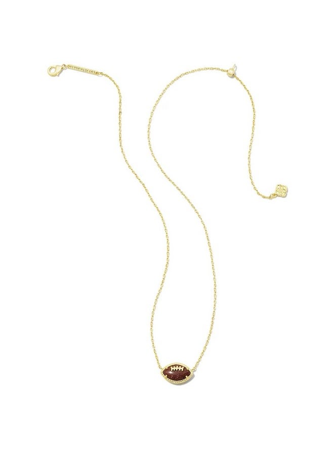 Kendra Scott Kendra Scott Football Short Pendant Necklace in Orange Goldstone, 14k Gold-Plated Brass, Fashion Jewelry for Women  - Image 2