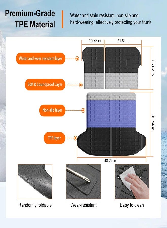powoq Trunk Mat Compatible with 2023-2024 Kia Sportage Fuel&Hybrid Cargo Liner Backrest Mat Cargo Mat(Not Fit PHEV) Replacement for 2023 2024 Kia Sportage Accessories (Trunk Mat+Backrest Mat) - Image 5
