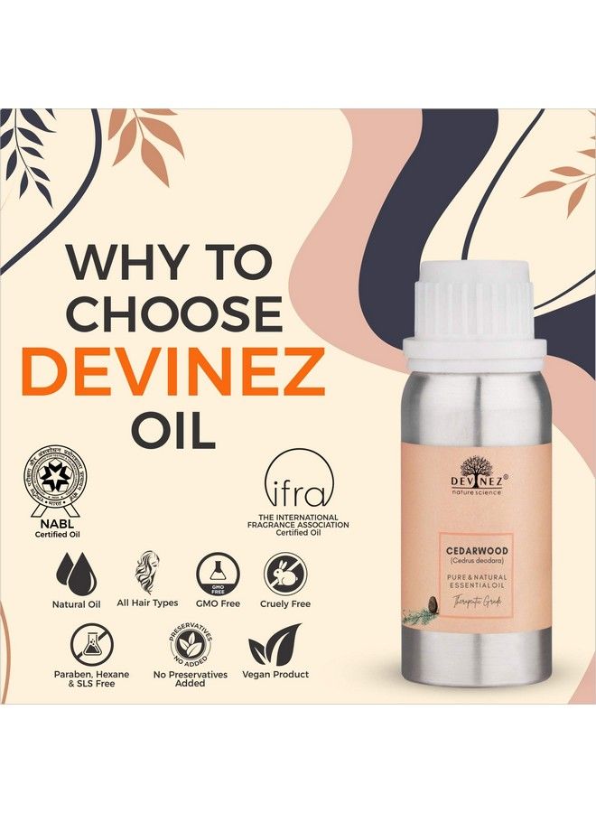 Devinez زيت خشب الأرز الهيمالايا الأساسي 100 مل (معتمد من نابل وإفرا) 100% نقي وطبيعي وغير مخفف من الدرجة العلاجية للبشرة والشعر والعلاج بالروائح في زجاجة ألمنيوم مؤكسد - Image 3