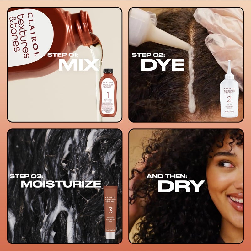 Clairol Textures & Tones Permanent Hair Dye, 1N Natural Black Hair Color, Pack of 1 - Image 5