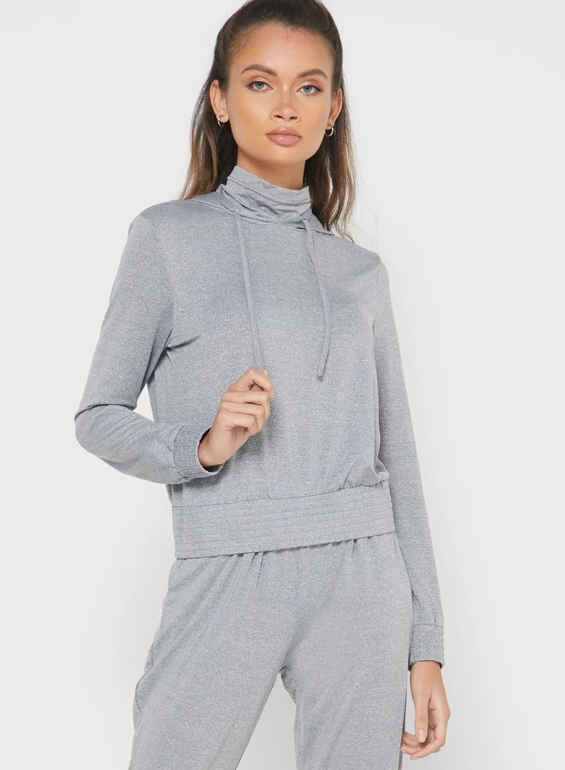 Ginger Crop Top Hoodie Set