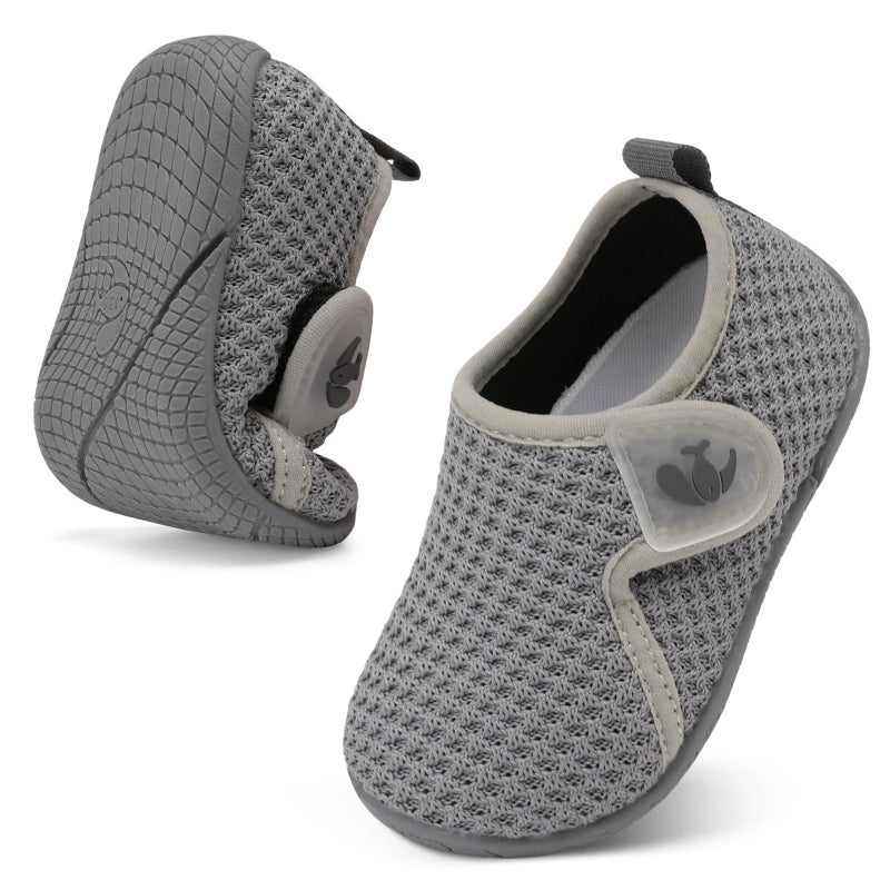 FEETCITY Toddler Shoes Baby Walking Shoes Kids Sneakers Boys Girls Toddler Slip On Shoe Sports Running Sneakers Grey - Image 1