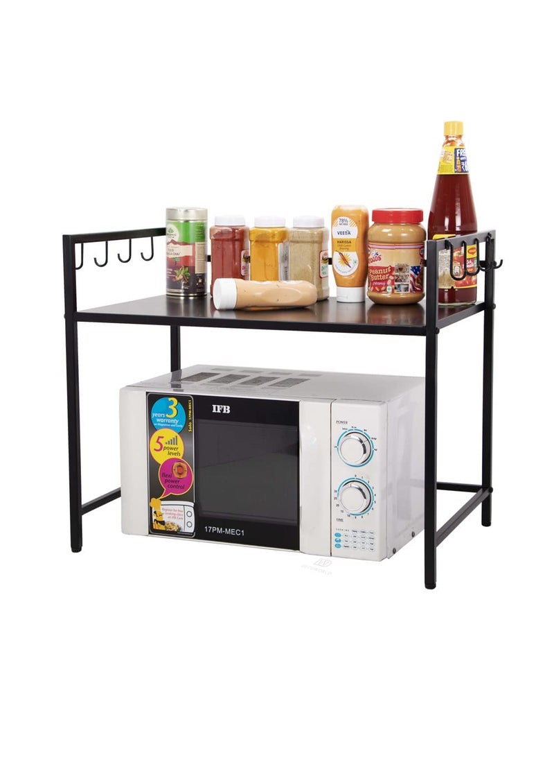 A to Z Hub A To Z Hub Multipurpose Decorative And Kitchen Organizer Microwave Oven Stand With 8 Hook For KitchenOven Holder RackStand For KitchenKitchen Platform Top Oven Stand Single Tier Oven Mild Steel 
