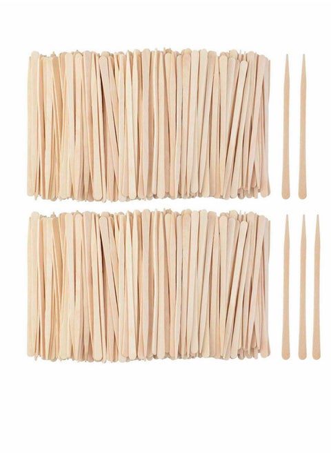 100 Pack Wooden Waxing Sticks Wax Spatulas Sticks Small Wax Applicator Sticks Wood Craft Sticks Spatulas Applicator for Hair Eyebrow Nose Removal (Without Handle) (Disinfected)
