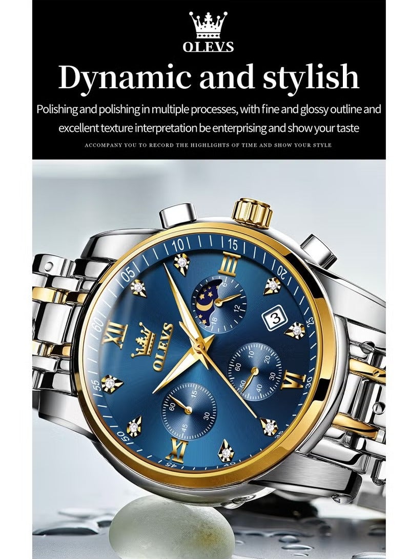 أوليفز ساعات رجالية كوارتز ستانلس ستيل مقاومة للماء 2858 - Image 4