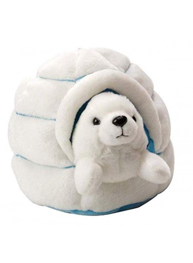 Wild Republic Harp Seal Plush, Stuffed Animal, Plush Toy, Gifts for Kids, W/ Igloo, 6 Inches