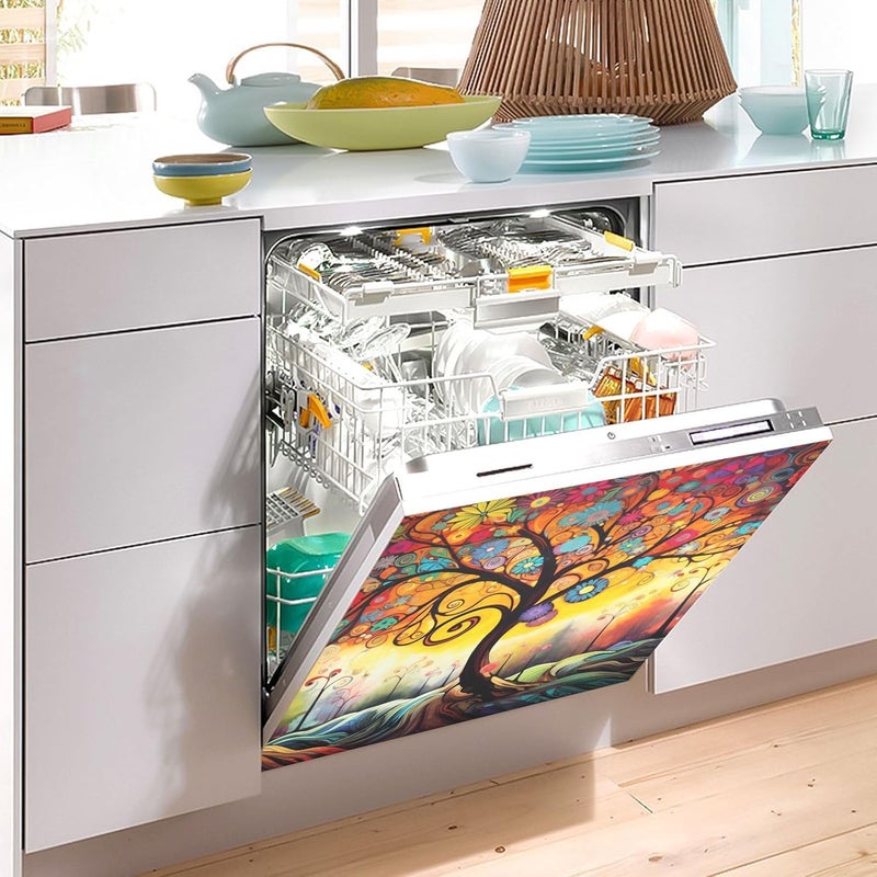 BOENLE Abstract Tree Dishwasher Magnet Cover Sticker Magnetic Refrigerator Panel Front Door Fridge Microwave Decal - Image 4