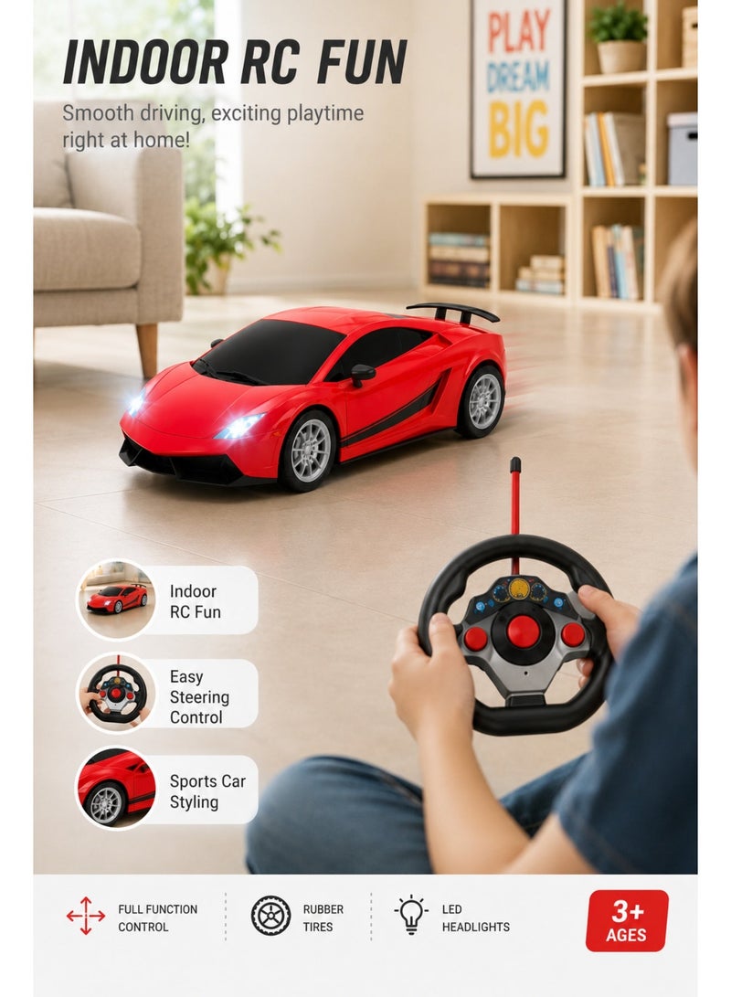 دي اي تي سيارة سباق بالريموت من DAT مقياس 1:18، تحكم بمقود، بطارية قابلة للشحن، أضواء LED أمامية، سيارة ريموت للأطفال - Image 2
