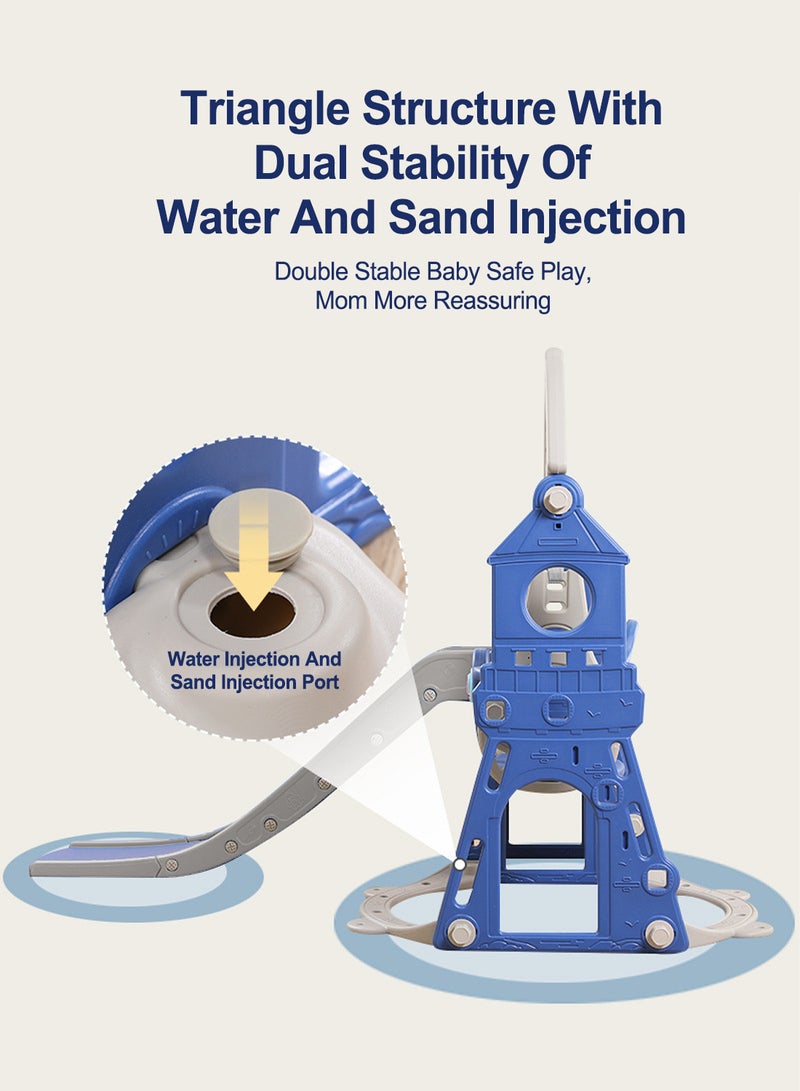 MaBaby شريحة أطفال للأطفال مع طوق كرة السلة للمنزل الداخلي متعدد الوظائف مجموعة ألعاب قابلة للطي شريحة أطفال للبنين والبنات - Image 4