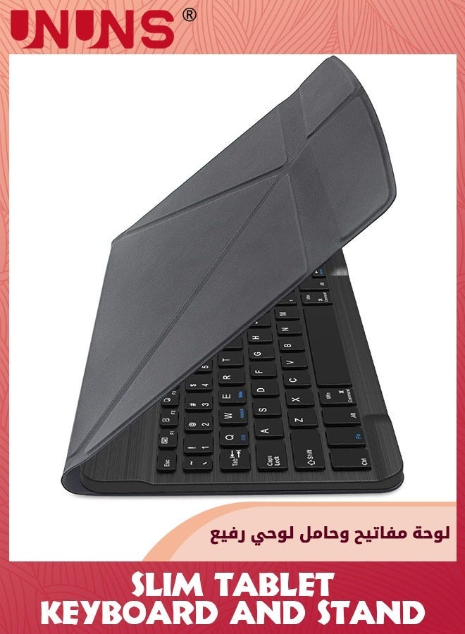 يو إن يو إن أس Universal 7.0 Inch Android Tablet Case With Keyboard,Removable Wireless Bluetooth Keyboard,PU Leather Folio Book Cover And Stand,Slim Portable Keyboard iOS/Android/Windows System - Image 4