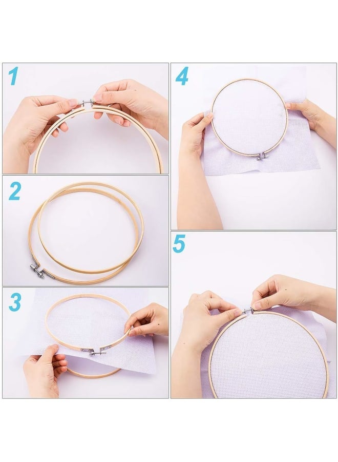 Embroidery Starter Kit, Cross Stitch Threads Punch Needle Embroidery Kit Including Instructions Bamboo Embroidery Hoops, Circular ing Bag and Cross Stitch Tools for Adults and Kids Beginners - Image 3