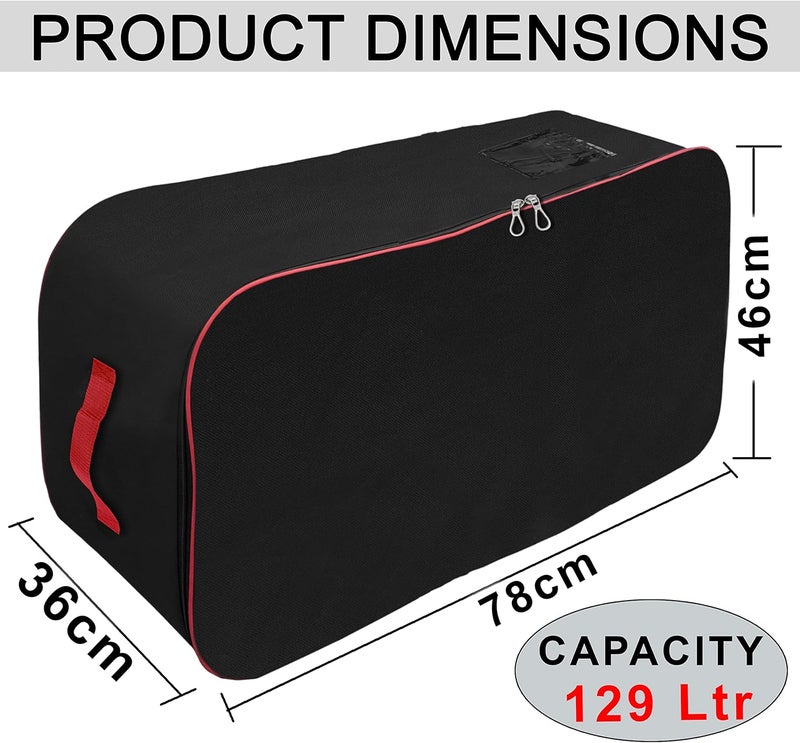 سنديا أكياس تخزين تحت السرير كبيرة جدًا سعة 135 لتر من SNDIA – عبوة مزدوجة منظم ثقيل للبطانيات وأغطية الألحفة والملابس والألعاب – تخزين مستطيل – 78 × 47 × 35 سم - Image 2