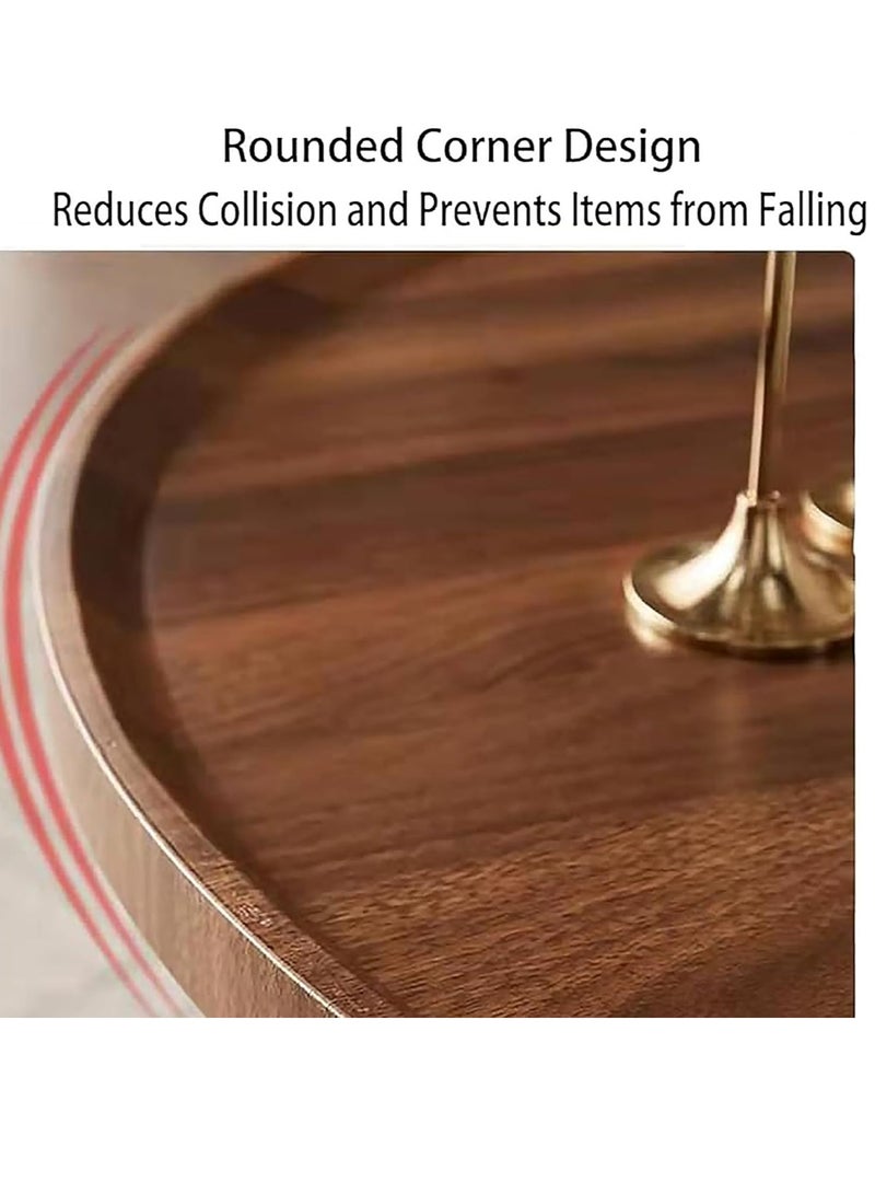 VUCATIN Nesting Coffee Table Set of 2, 80+60cm Round Walnut End Tables with Fluted, Modern Center Table for Living Room Bedroom Office Balcony - Image 5