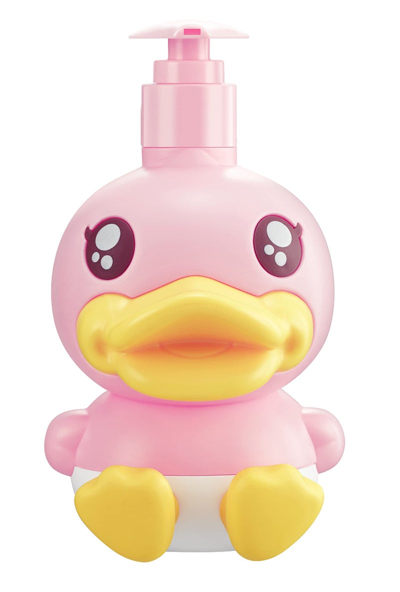 PURITY BABE Cute Soap Dispenser for Kids GiftBathroom Kitchen Countertop Vanity Top Dispenser fit Body Lotion Shampoo Shower Hand Sanitizer Animal Pink B Duck Themed Soap Bottle with Pump Bath Accessories