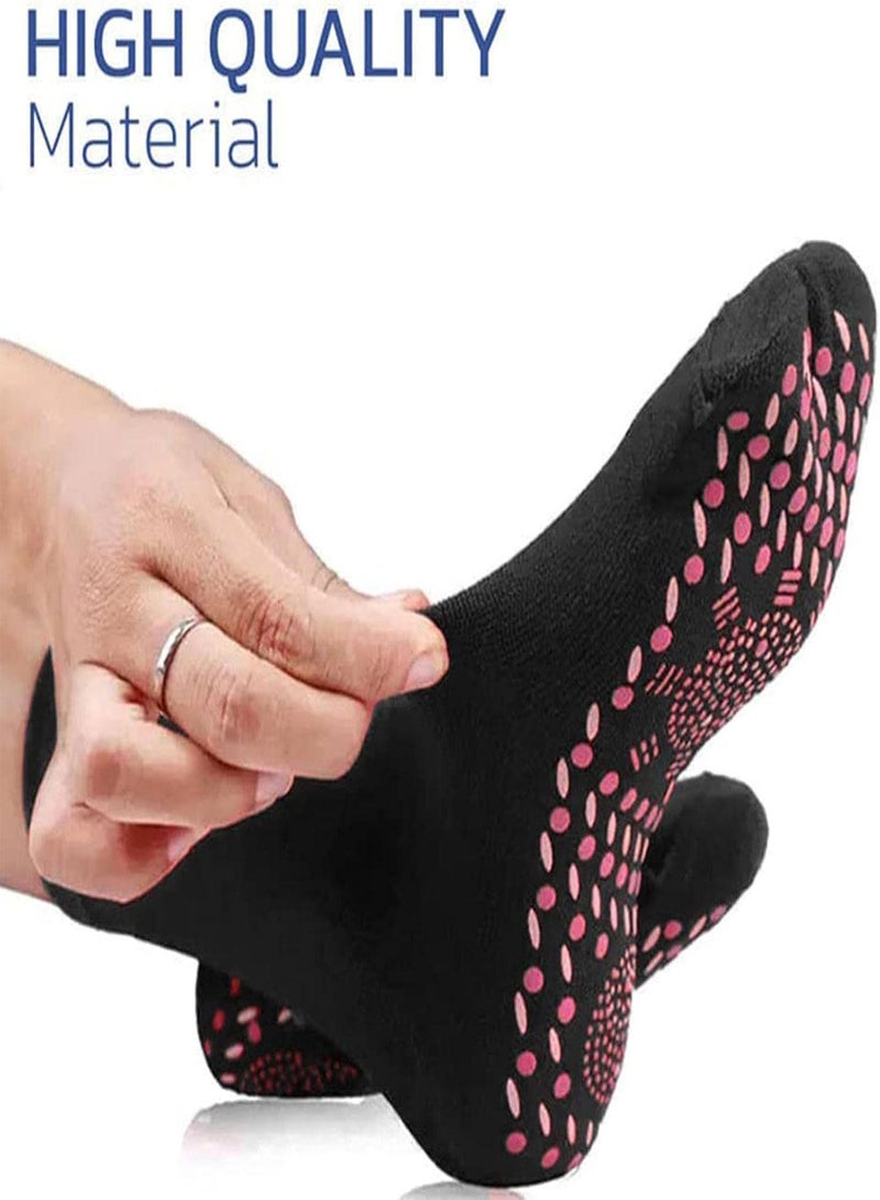 GGOOT 3 Pairs Self Heating Socks for Men Women, Warm Heated Socks, Tourmalines Magnetic Socks, Winter Thermal Warm Socks, Black Breathable Cotton Socks for Outdoor Skiing Driving Camping Riding Fishing - Image 5
