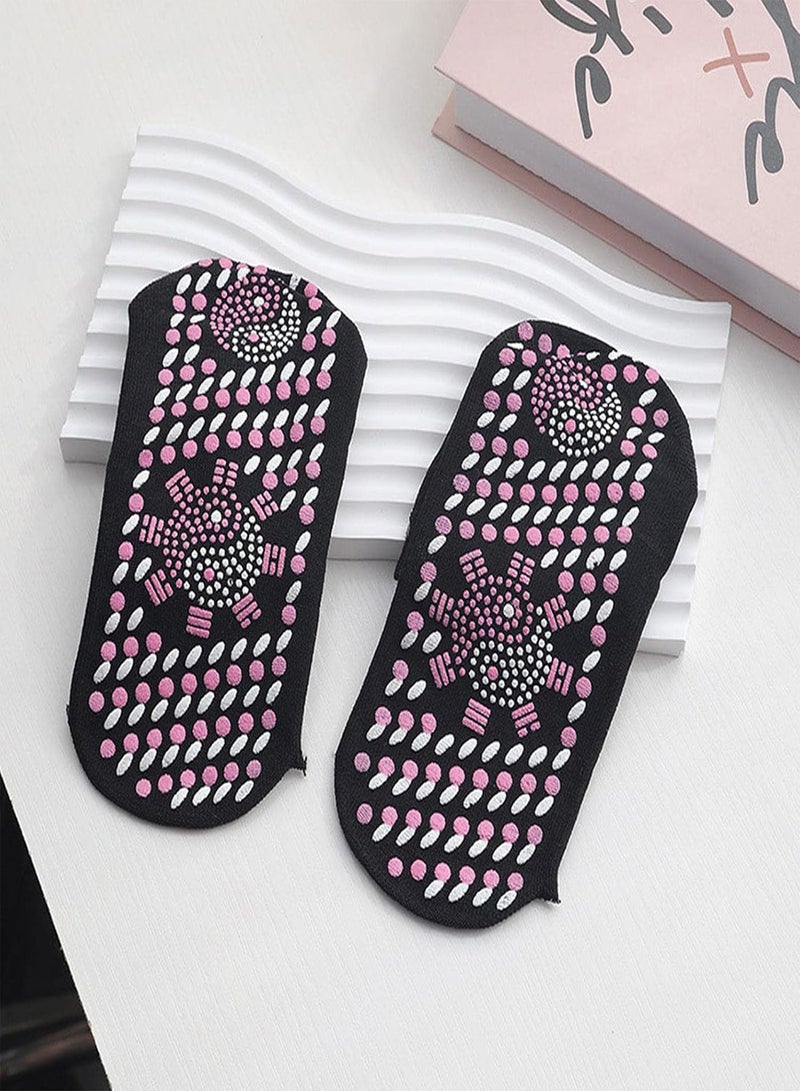 GGOOT 3 Pairs Self Heating Socks for Men Women, Warm Heated Socks, Tourmalines Magnetic Socks, Winter Thermal Warm Socks, Black Breathable Cotton Socks for Outdoor Skiing Driving Camping Riding Fishing - Image 2