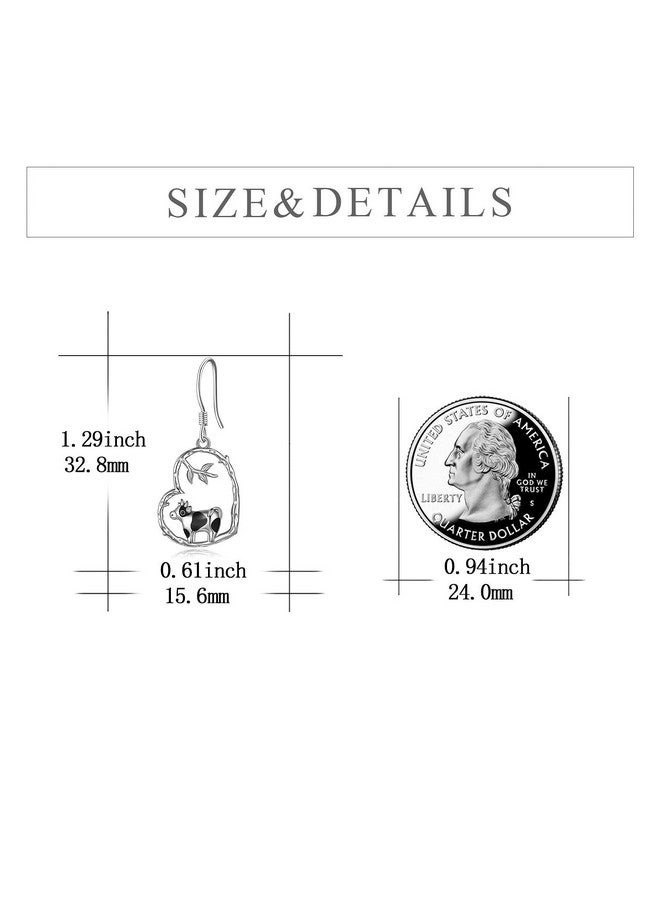 POPLYKE Sterling Silver Cow Earrings For Women Girls Heart Cow Gfits Jewelry For Women - Image 4