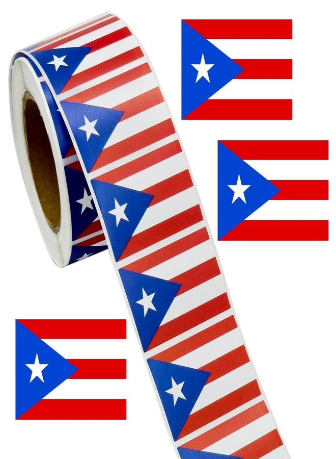CupaPlay 500 Pieces Puerto Rico Labels Roll Stickers - Puerto Rican Flags Birthday Party Supplies Decorations Favors Jar Containers Letter DIY Sticker 2th of June National Day Country Labels Decals - Image 1