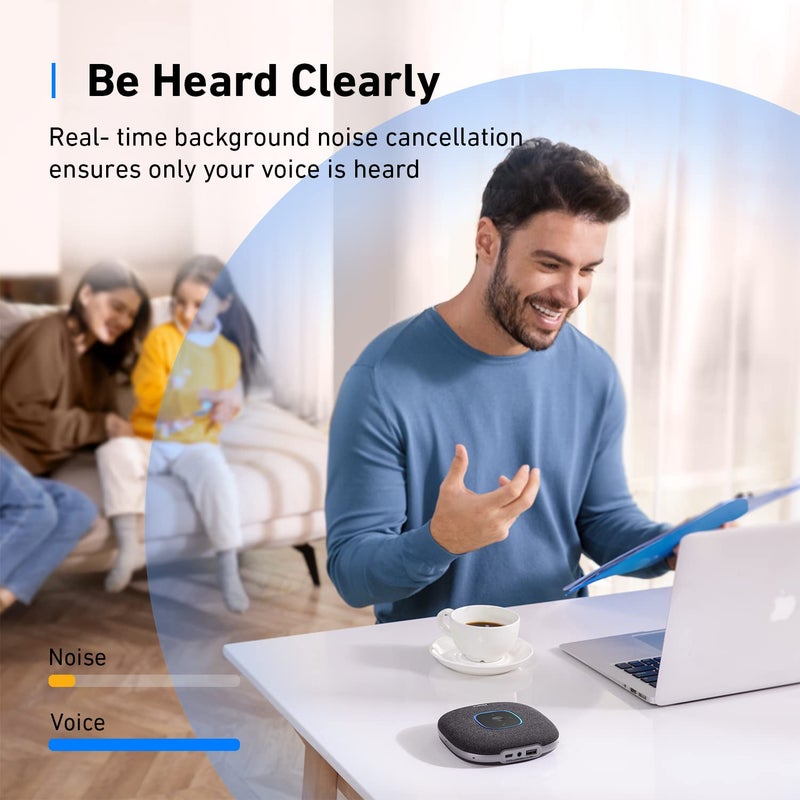 Anker PowerConf S3 Speakerphone with 6 Mics, Enhanced Voice Pickup, 24H Call Time, App Control, Bluetooth 5, USB C, Conference Speaker Compatible with Leading Platforms, Home Office - Image 3