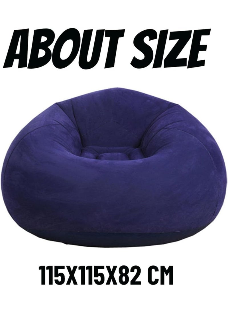 موثوقية التنبؤ كبير قابل للنفخ كرسي حقيبة الفاصوليا ، أريكة كراسي إيرغونومية ، PVC صديقة للبيئة ، لغرفة المعيشة / التخييم ، 80 كجم قدرة التحميل - Image 3