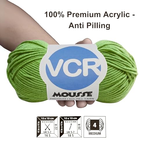 VCR 4ply Pista Yarn, 100 Grams Hank, 190 Meters Length, Acrylic Ball for Crochet and Knitting, Soft Crosia Threads, Pack of 1 Yarn, Suitable for DIY Crafts - Image 3