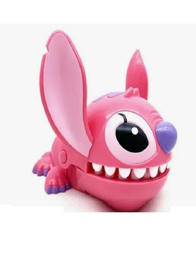 Stitch Big Mouth Bite Finger Game Figure Key Chain Holder Toy pink - Image 2