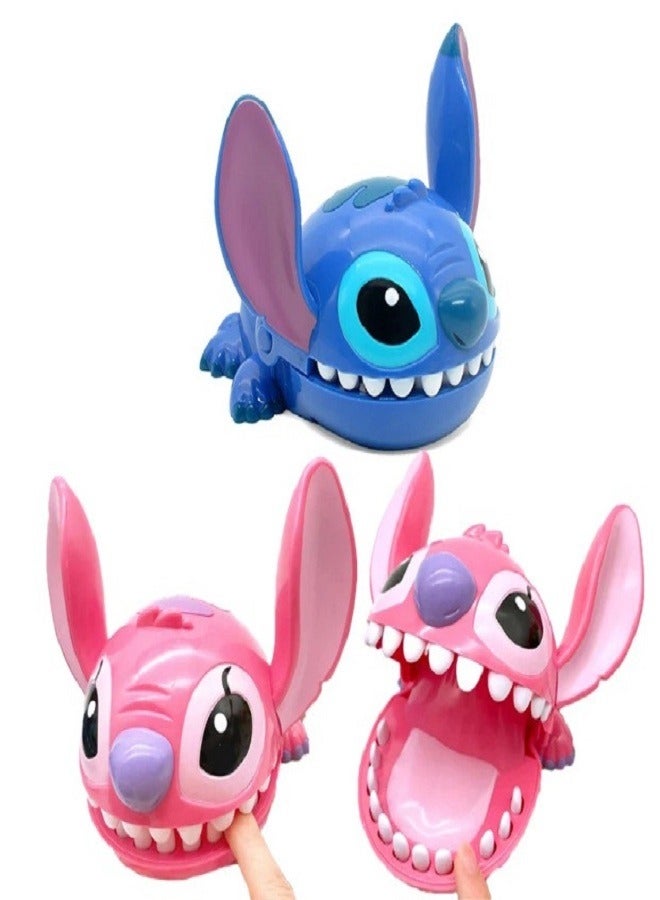 Stitch Big Mouth Bite Finger Game Figure Key Chain Holder Toy pink - Image 3