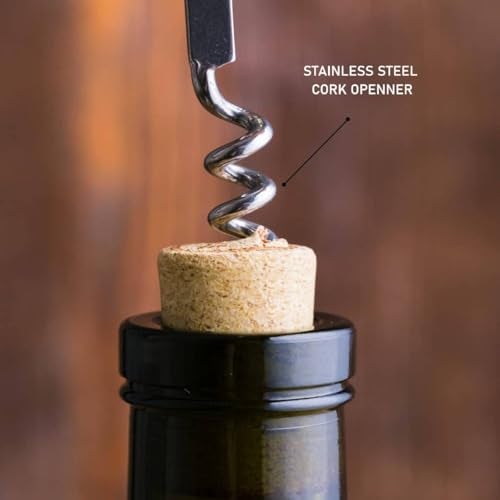 Prostuff.in® All-in-One Corkscrew Wine Bottle Opener with Built-in Foil Cutter Professional Stainless Steel Plastic Handle Opener for Sodas, Cold Drinks & Beer, Bartools Bottle Multicolor 1 Pcs - Image 4