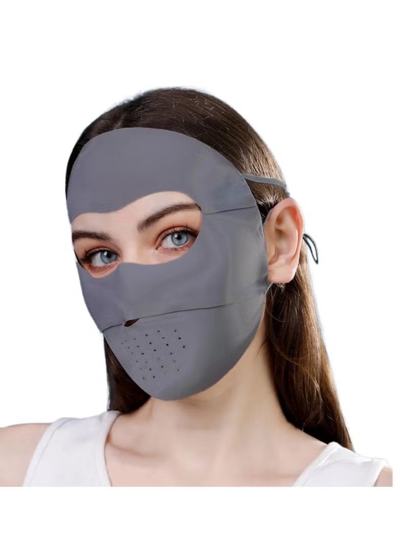Full-Face Sun Protection Mask, UPF 50+ Face Covers, Breathable Balaclava, Summer UV Protection Outdoor Wear for Women, Grey - Image 4