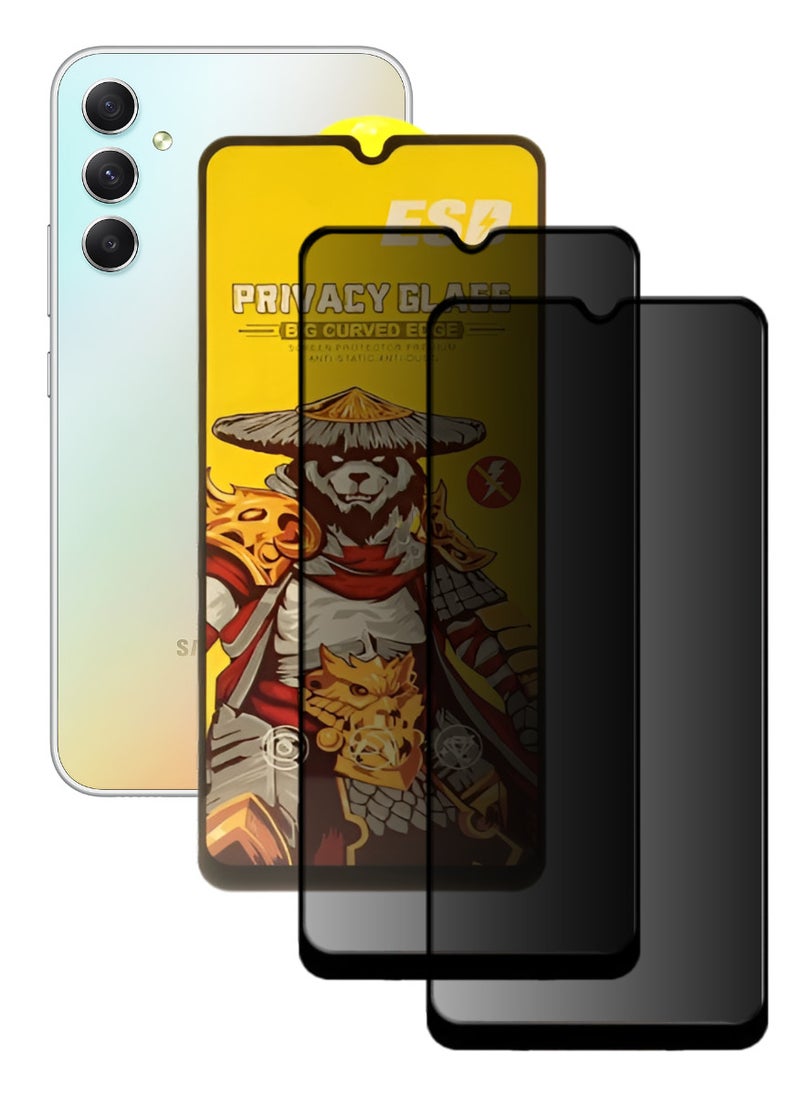 ESD 2 Pieces Tempered Dustproof Privacy Glass Screen Protector Compatible For Samsung Galaxy A34 5G - Image 1