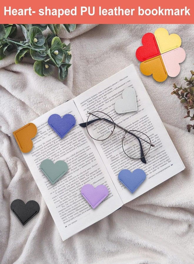 aeloer 30Pcs Leather Heart Book Marks for Women, Cute Heart Bookmark Corner for Book Lovers Gifts - Image 3