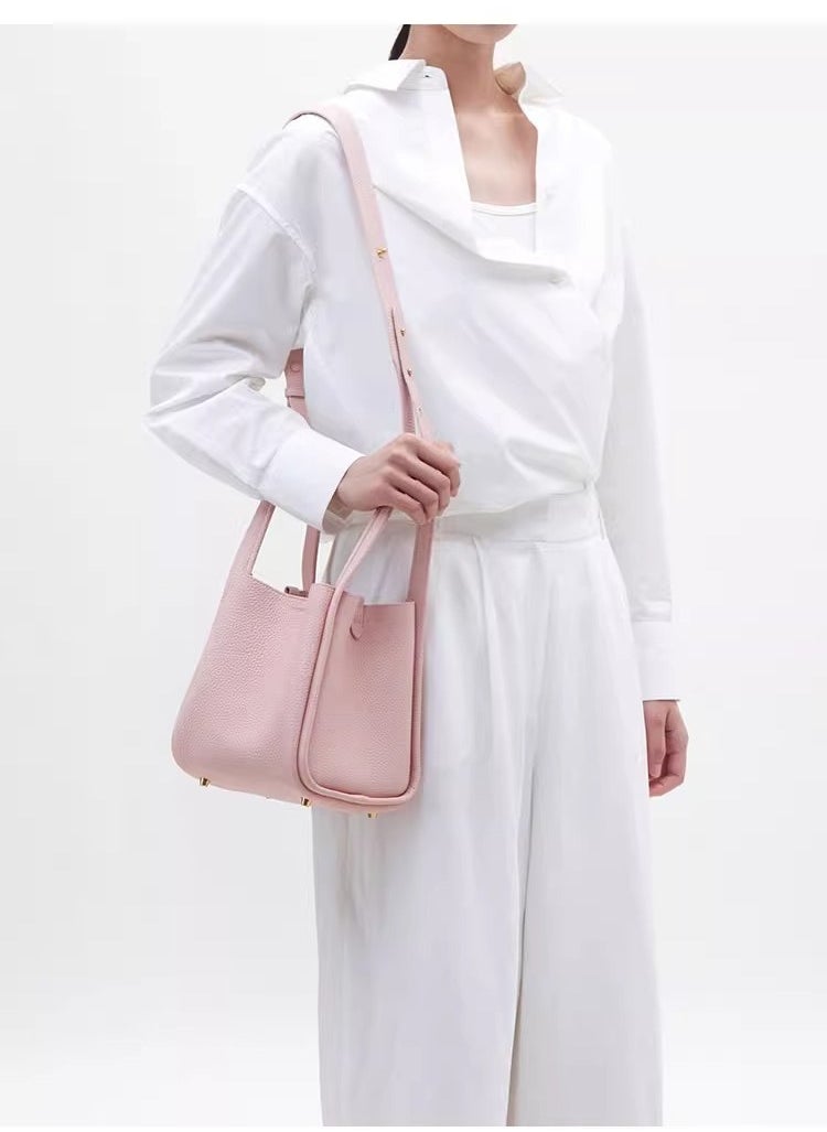 سونغمونت Mountain Pine Small u0026 Medium Basket Bag Lock Closure, Genuine Leather, Large Capacity Tote for Women  - Image 2