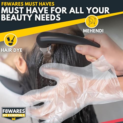 F8WARES 100PK Disposable Gloves - Transparent Hand Gloves for Cooking Food Grade - Use and Throw Polythene Plastic Gloves for Home, Kitchen, Dish Washing - Image 4