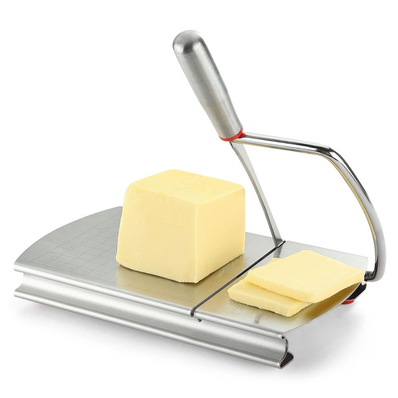 DGLOZE Stainless Steel Cheese Slicer - Multipurpose Cheese Cutter for Block Cheese, Butter, Fruits & Vegetables - Easy to Clean, Dishwasher Safe - Image 1