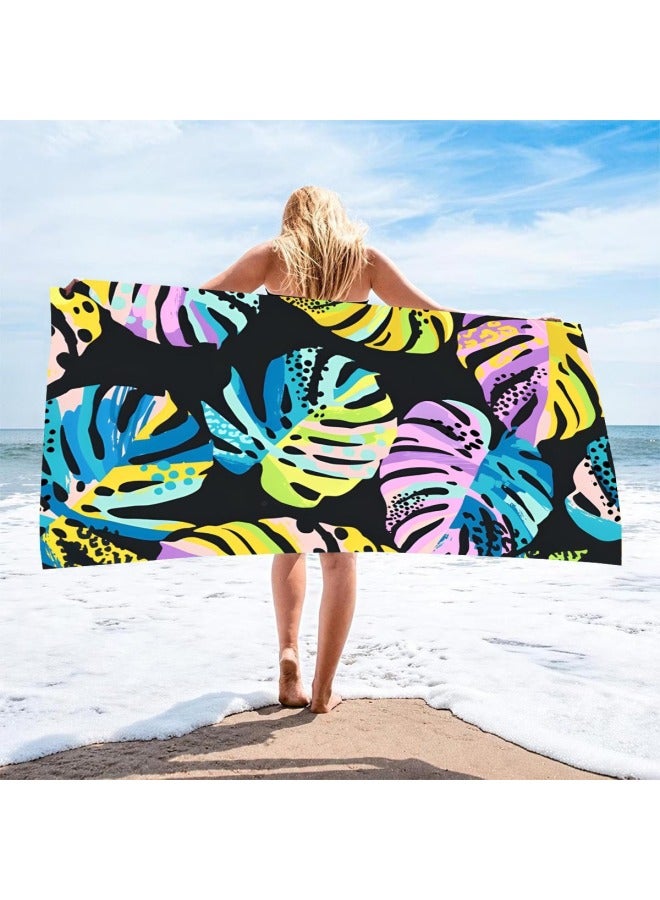 Double-sided Terry Printed Beach Towel Microfiber Adult Swimming Bath Towel Quick-drying Double-sided Velvet