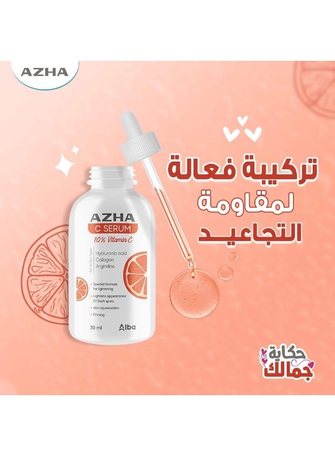 أزهى أزا  سيروم سي 10% فيتامين سي لجميع أنواع البشرة 30 مل (قد يختلف شكل العبوة) - Image 3