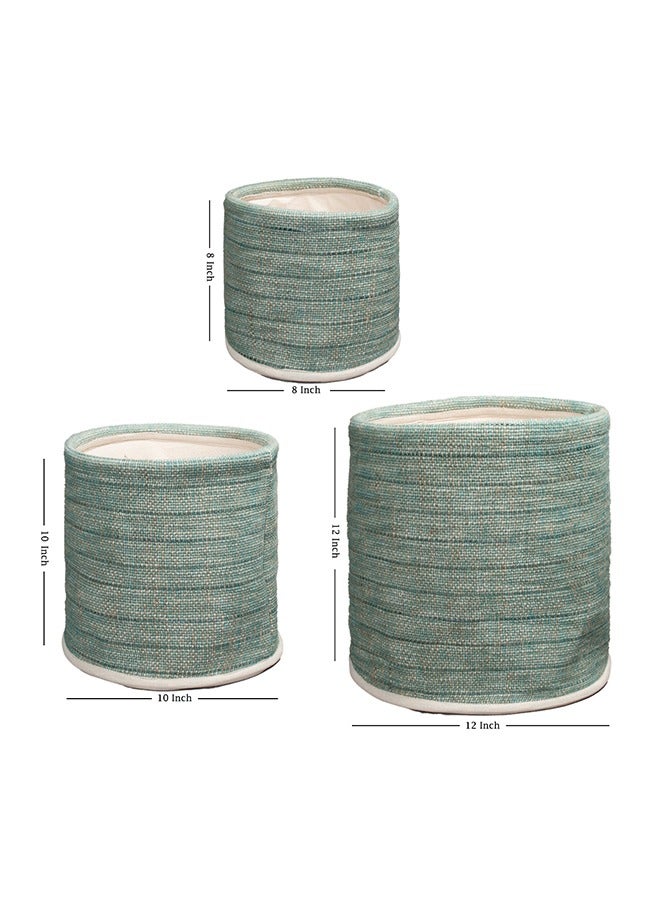 N & H Eco Friendly Handmade Cotton Fabric Planter Pots for Home Décor, Indoor Balcony, Living Room, Bedroom (Pista Green)  - Image 2