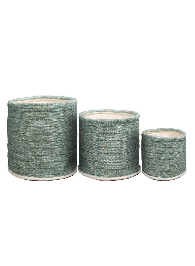 N & H Eco Friendly Handmade Cotton Fabric Planter Pots for Home Décor, Indoor Balcony, Living Room, Bedroom (Pista Green)  - Image 4