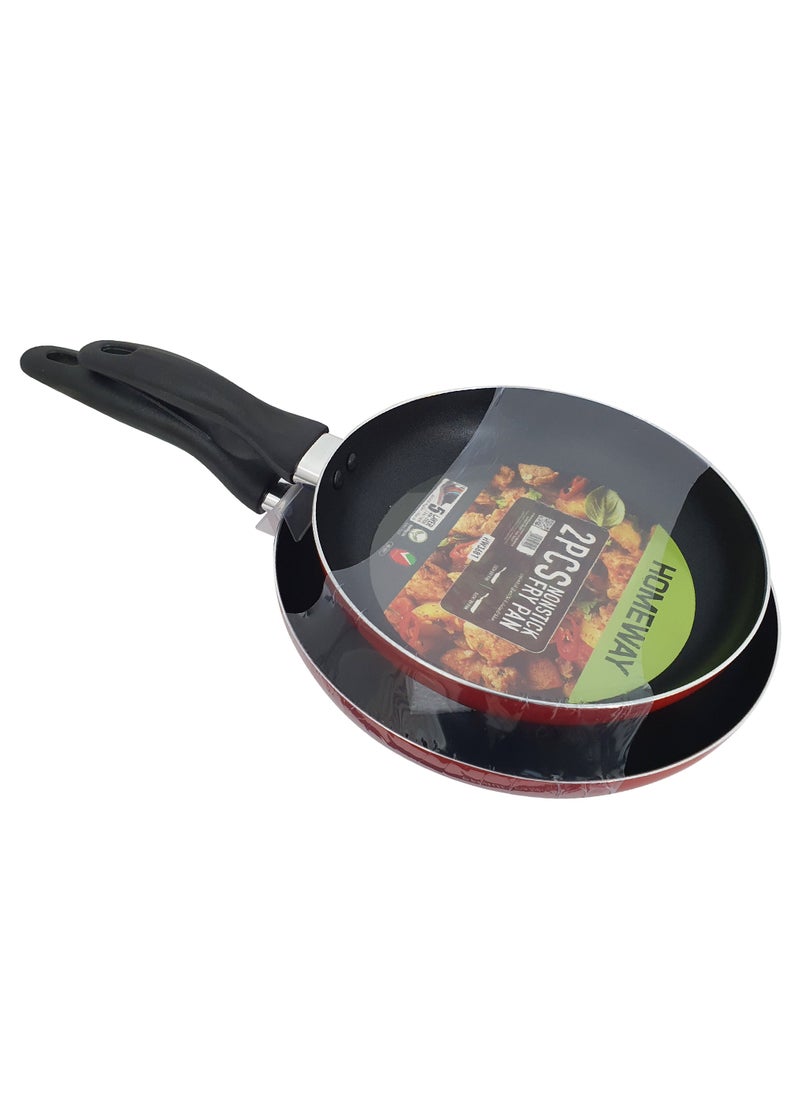 Homeway - HOMEWAY Nonstick Frypan Set - 2 Pcs (22cm & 26cm) | Durable Nonstick Cookware for Everyday Cooking | Fry Pan Combo for Gas & Induction Stoves - Image 1