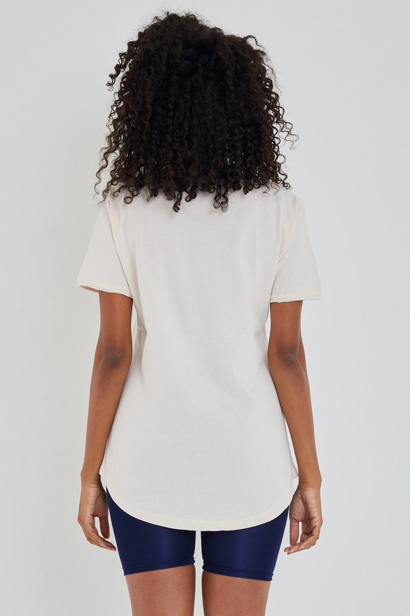 Cool Tarz Cool Style Style Cool Women Ecru Dirty Collar Loose T-SHIRT-XKTCPS001R11S  - Image 2