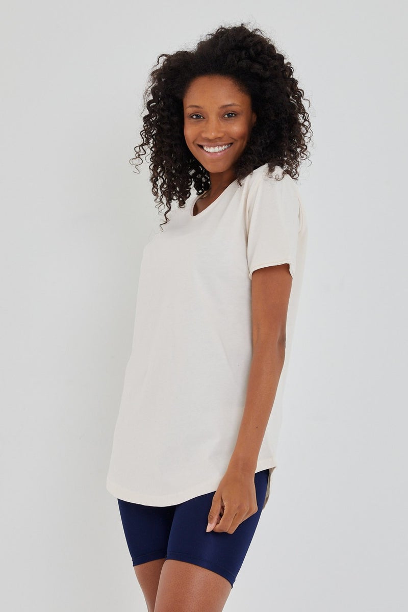 Cool Tarz Cool Style Style Cool Women Ecru Dirty Collar Loose T-SHIRT-XKTCPS001R11S  - Image 5