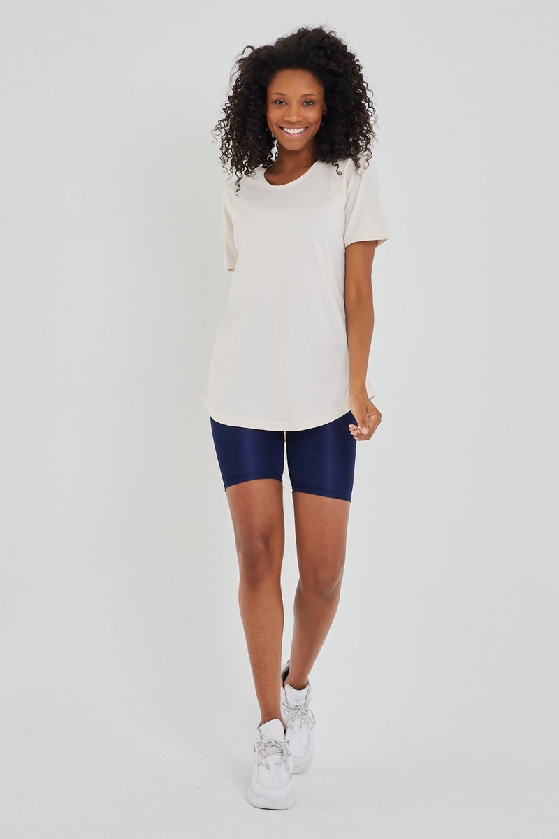 Cool Tarz Cool Style Style Cool Women Ecru Dirty Collar Loose T-SHIRT-XKTCPS001R11S  - Image 3