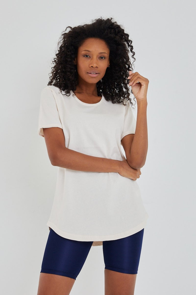 Cool Tarz Cool Style Style Cool Women Ecru Dirty Collar Loose T-SHIRT-XKTCPS001R11S  - Image 4